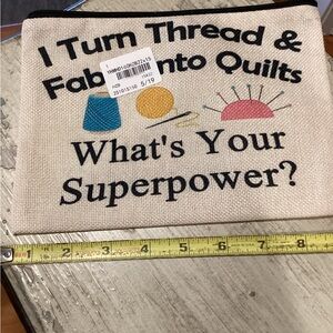 Quilting Themed Canvas Pouch